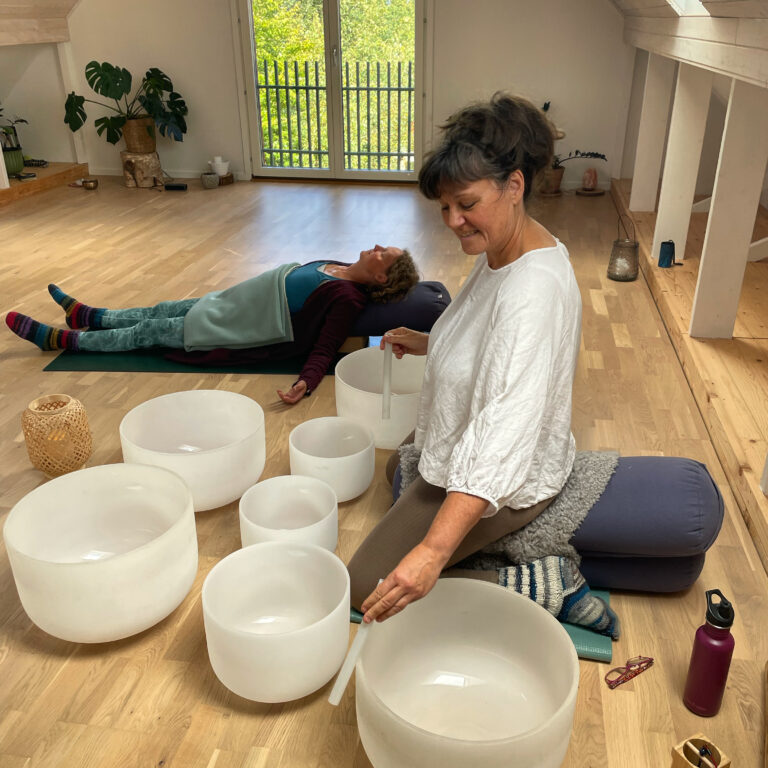 Sound healing with restorative yoga